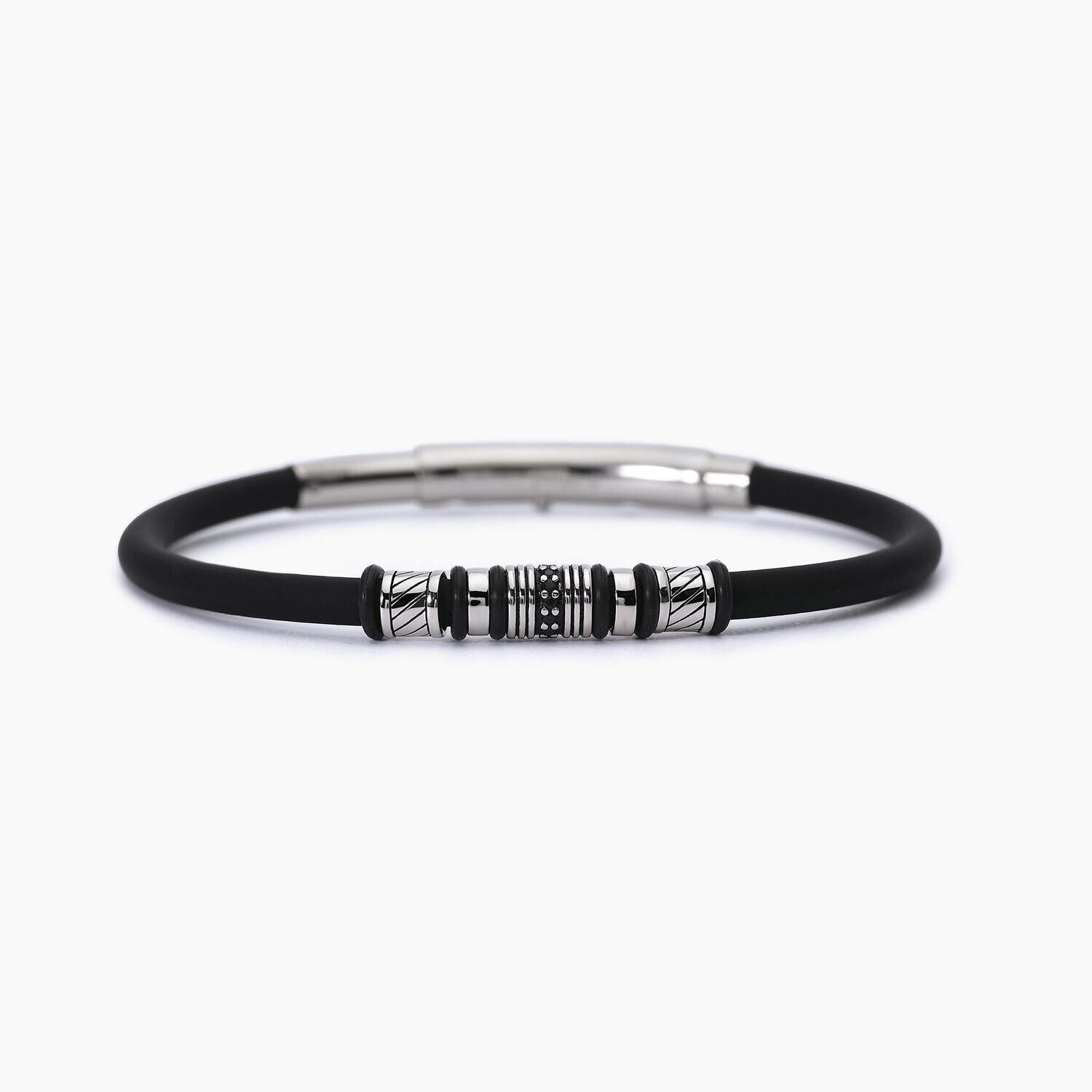 Bracciale uomo in acciaio e silicone SMARTER