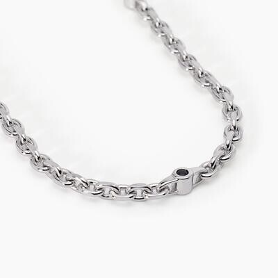 Collana in argento con catena rolò e inserti CONTEMPORANEO