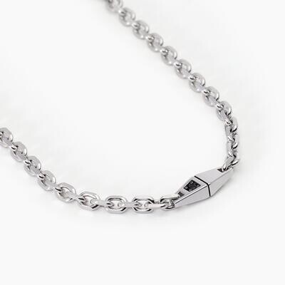 Collana in argento con catena rolò e inserti MODERNISTA