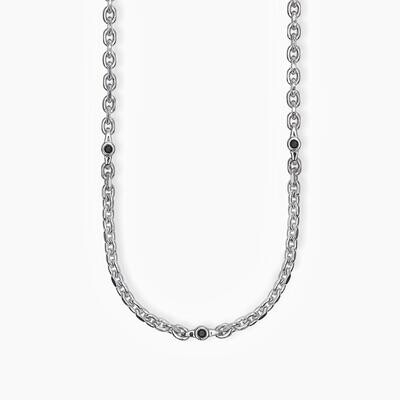 Collana in argento con catena rolò e inserti CONTEMPORANEO