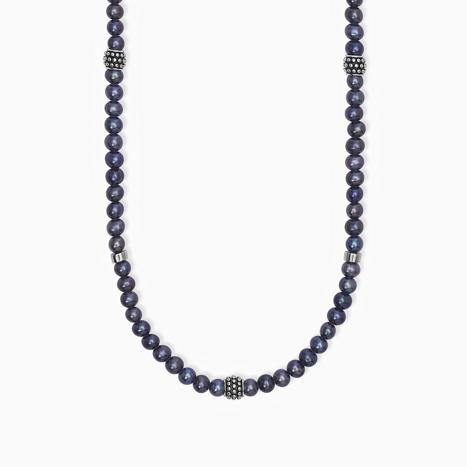 Collana in argento con perle nere GIOVANE RIBELLE