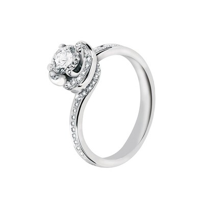 Anello &quot;Abbraccio&quot; con diamanti sul gambo