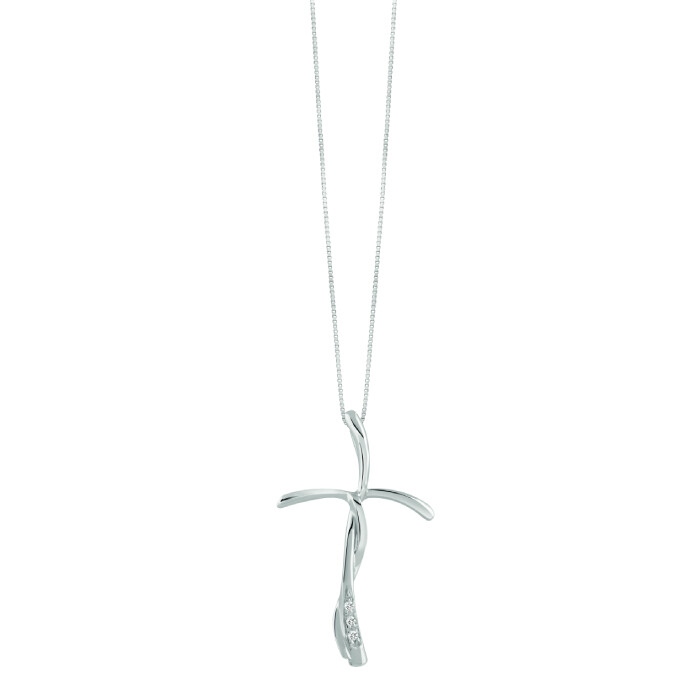 Collier croce e diamanti