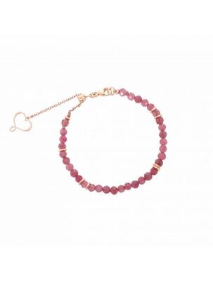 BRACCIALE TORMALINA ROSA E CERCHIETTI