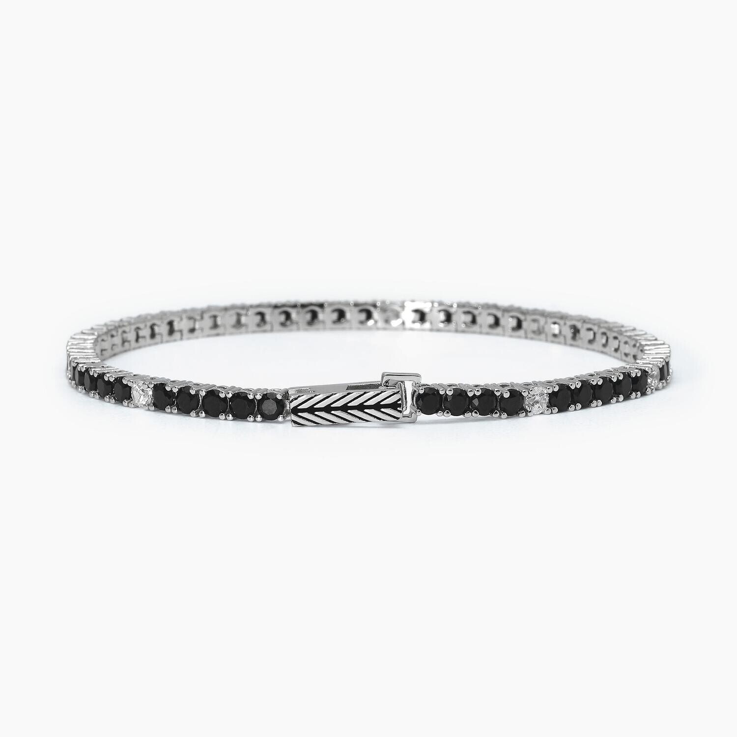 Bracciale tennis bianco e nero TENNIS CLUB
