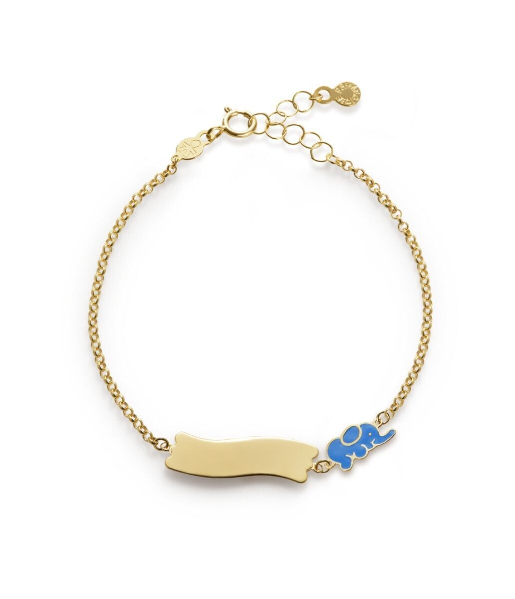 Bracciale &quot;Fortuna&quot; oro giallo 9kt con elefantino