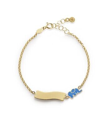 Bracciale &quot;Fortuna&quot; oro giallo 9kt con elefantino