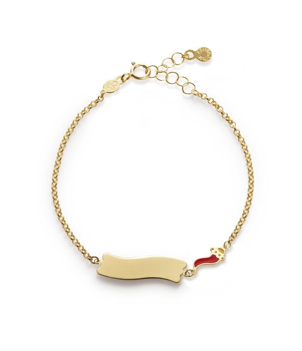 Bracciale &quot;Fortuna&quot; oro giallo 9kt con cornetto