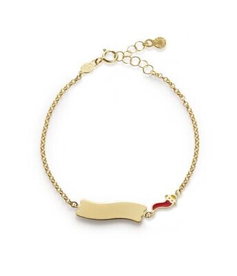 Bracciale &quot;Fortuna&quot; oro giallo 9kt con cornetto