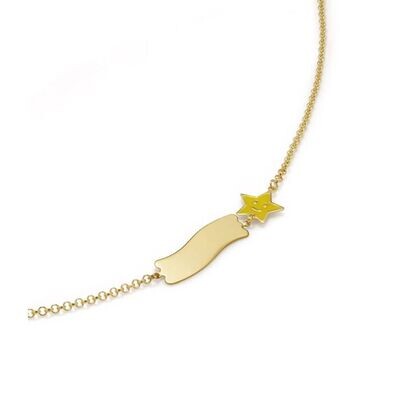 Bracciale "Fortuna"oro giallo 9kt con stella smaltata