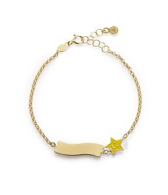 Bracciale &quot;Fortuna&quot;oro giallo 9kt con stella smaltata