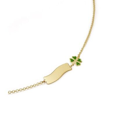 Bracciale "Fortuna" oro giallo 9kt con quadrifoglio