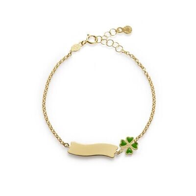 Bracciale &quot;Fortuna&quot; oro giallo 9kt con quadrifoglio