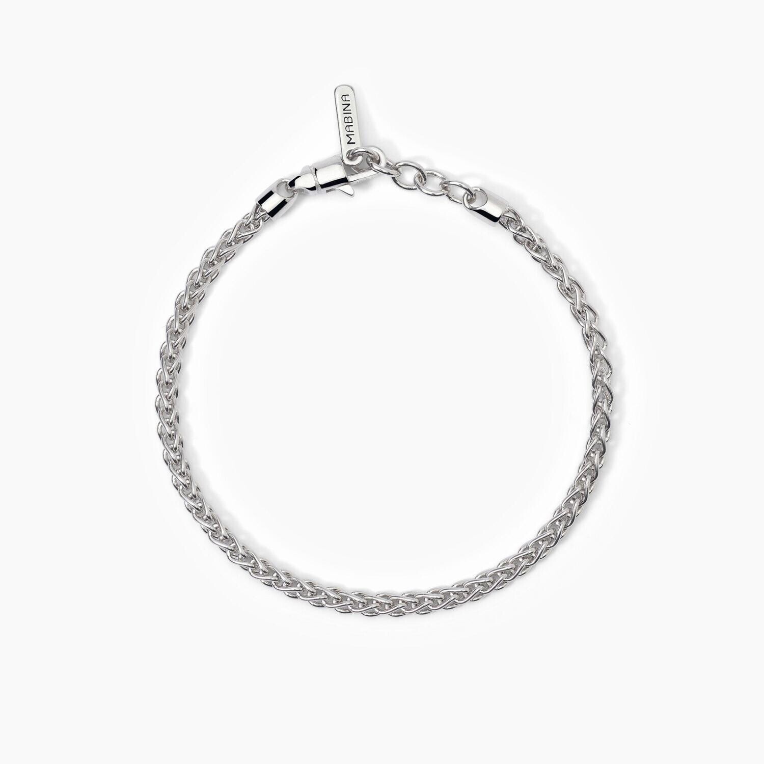 Bracciale in argento con catena spiga EVERY DAY
