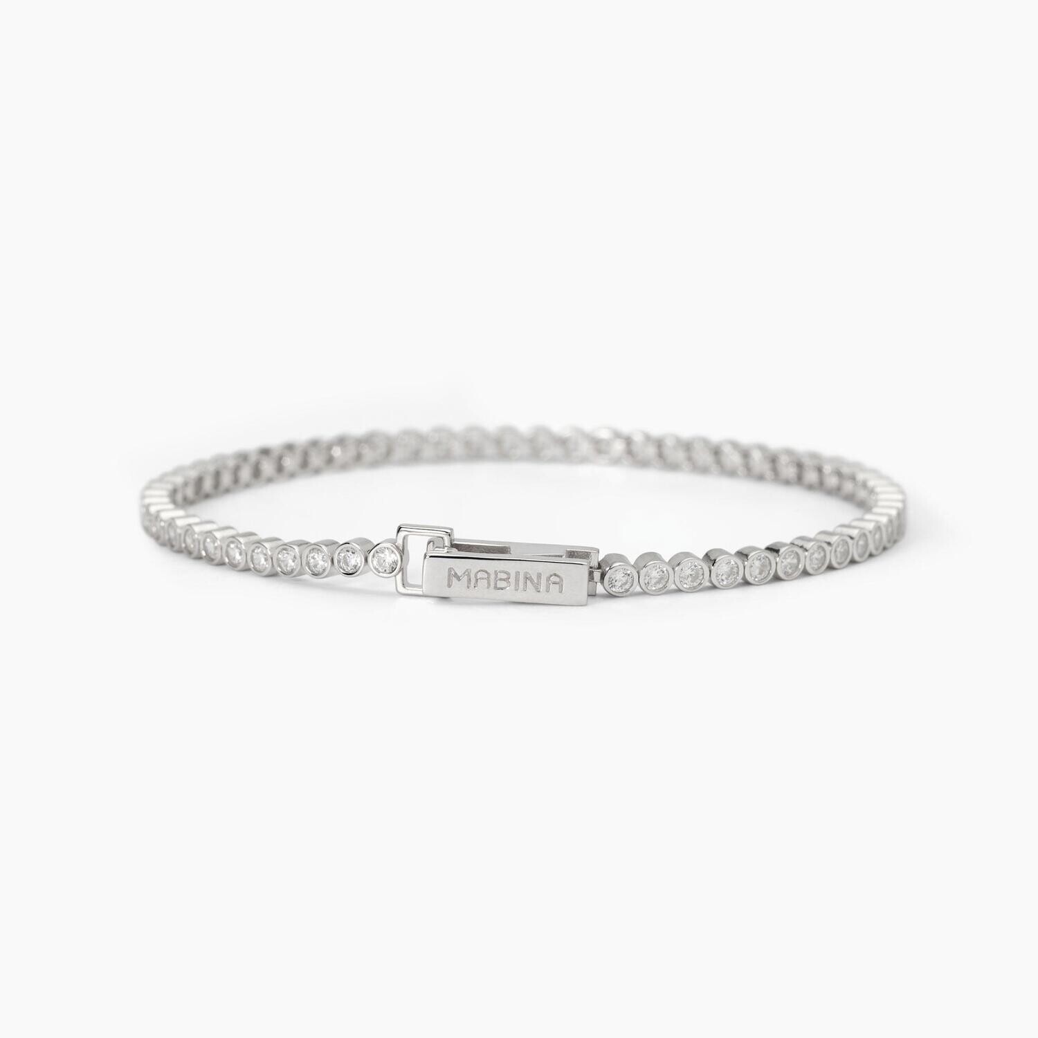 Bracciale tennis in argento con zirconi bianchi PRIVILEGIO