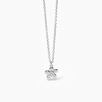 Girocollo in argento con fiore pendente NON TI SCORDAR DI ME