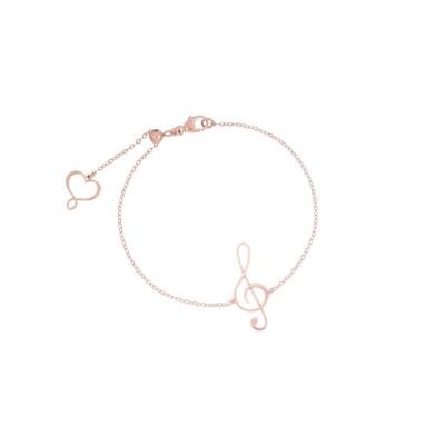 BRACCIALE CHIAVE DI VIOLINO GRANDE ROSA
