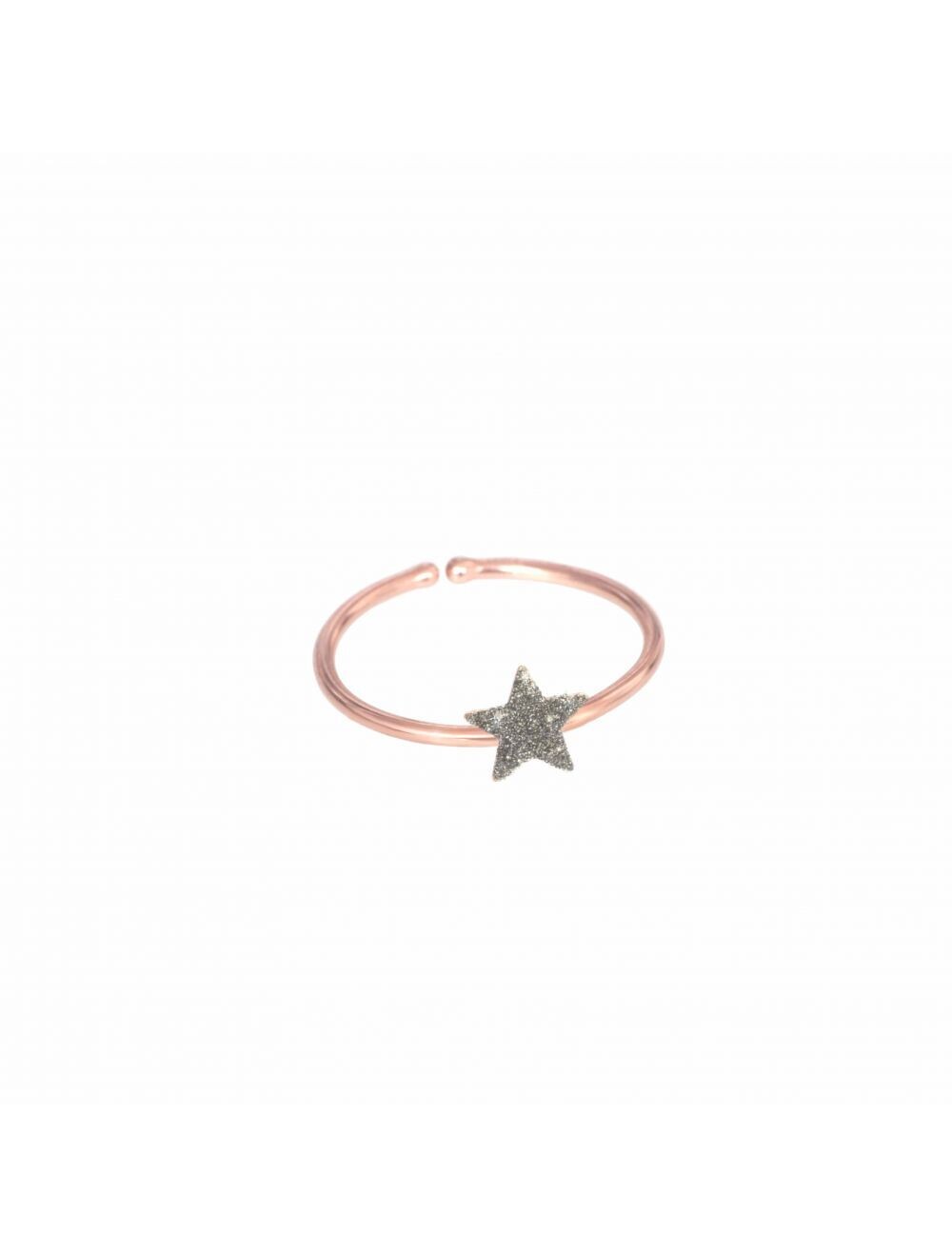ANELLO 18KT STELLA POLVERE DIAMANTI CROMO