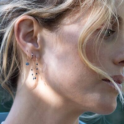 ORECCHINO 18KT DROPS ZAFFIRI BLU