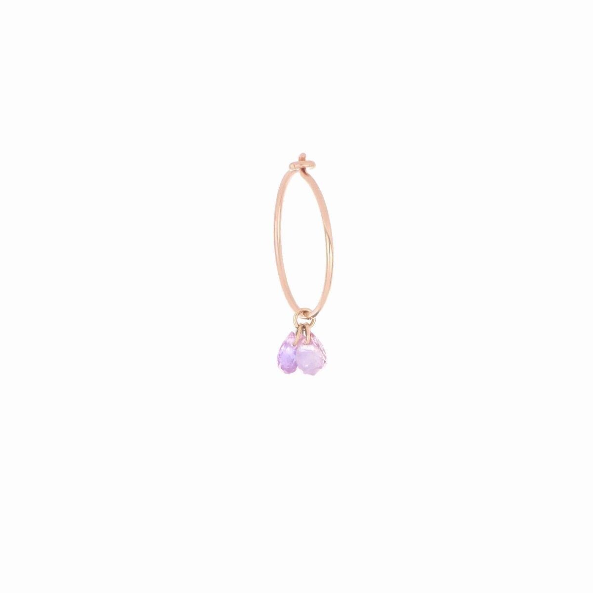 ORECCHINO 18KT DROPS ZAFFIRI ROSA