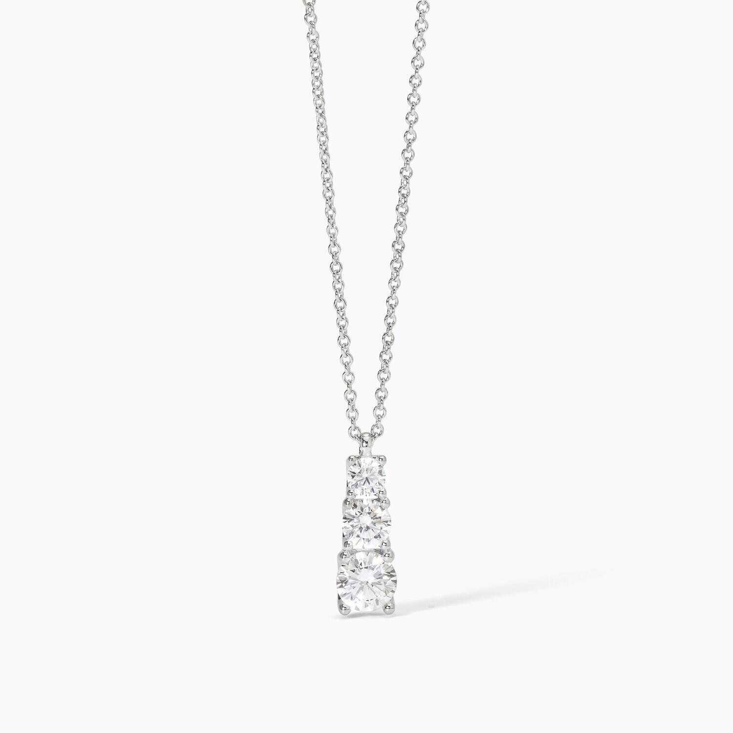 Girocollo in argento con catena forzatina e zirconi bianchi TRILOGY