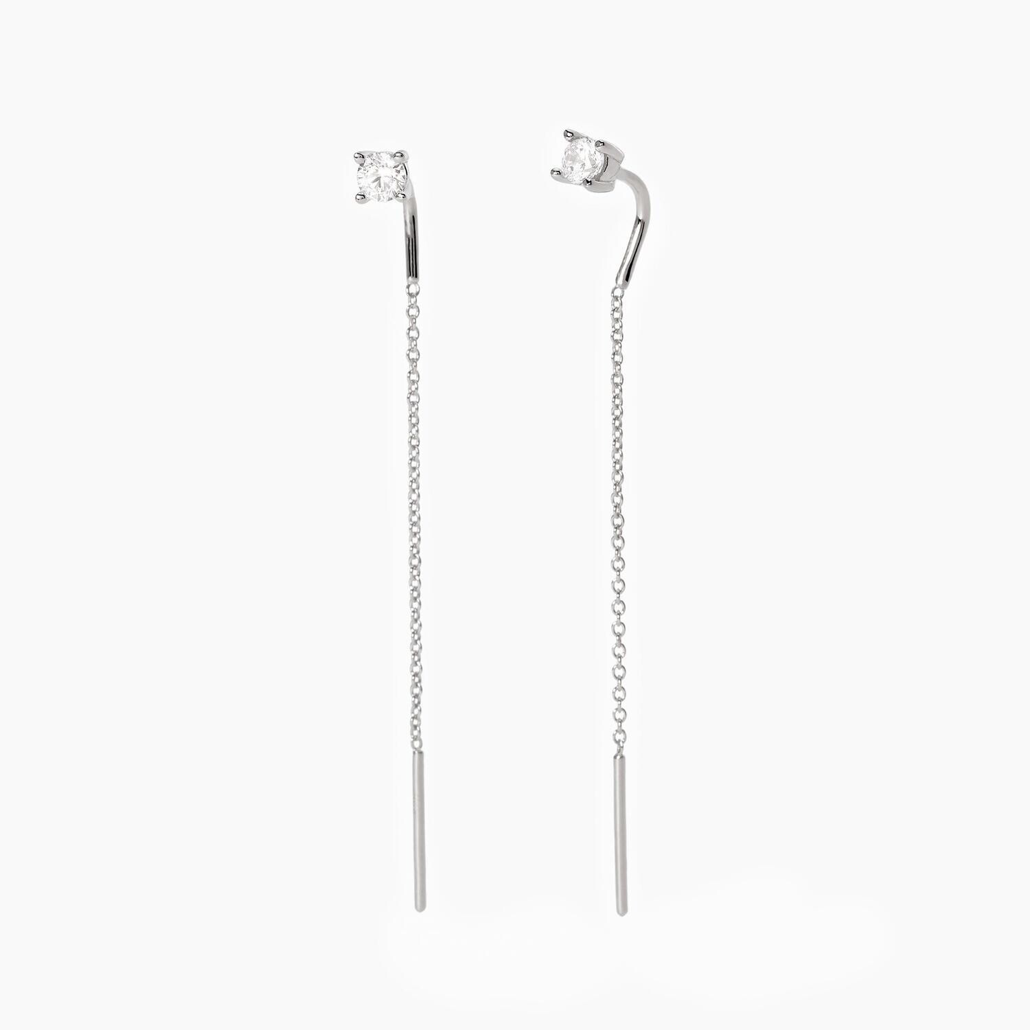 Orecchini pendenti in argento con punto luce SHINY