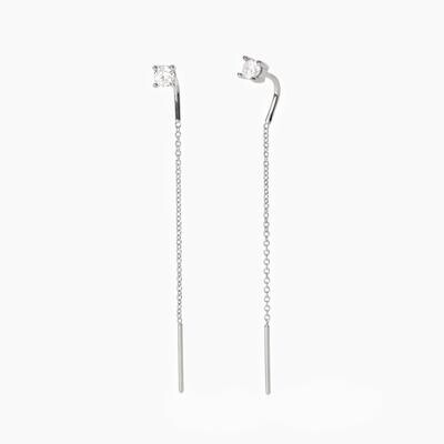 Orecchini pendenti in argento con punto luce SHINY