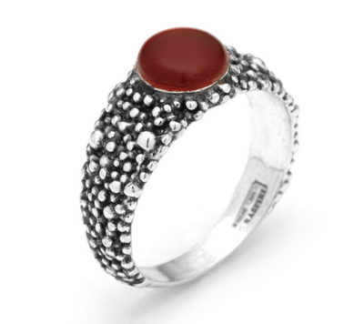 Anello Perlage Corniola