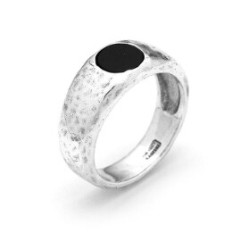 Anello Martellato Onice