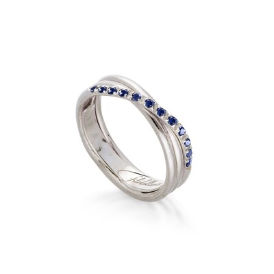 ANELLO 3 FILI IN ARGENTO 925 E ZAFFIRI