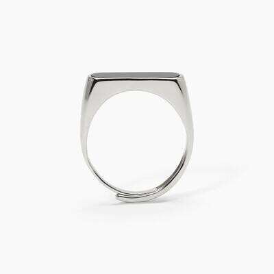 Anello in argento con agata nera THINK BLACK