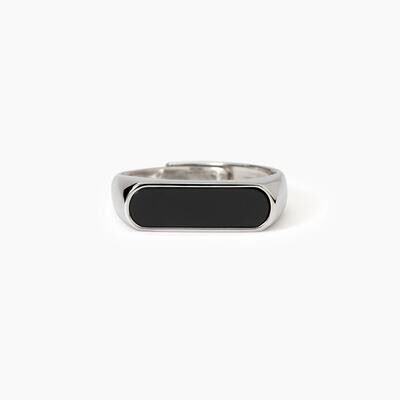 Anello in argento con agata nera THINK BLACK