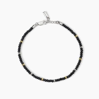 Bracciale in argento con ematite e inserti dorati ON ROAD
