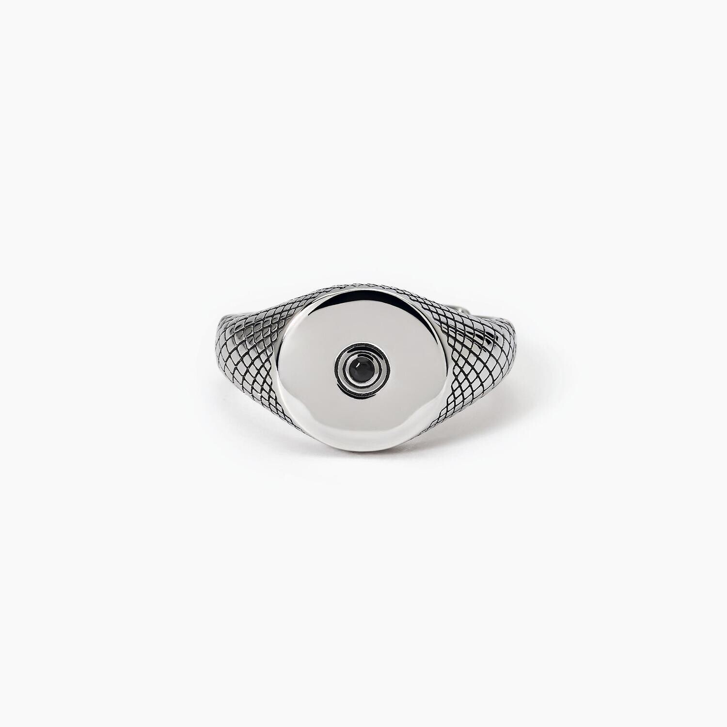 Anello chevalier con cristallo piastra BENIAMINO