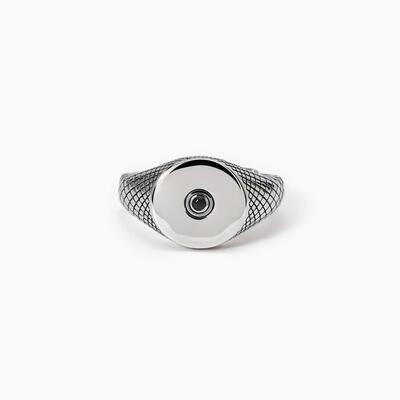 Anello chevalier con cristallo piastra BENIAMINO