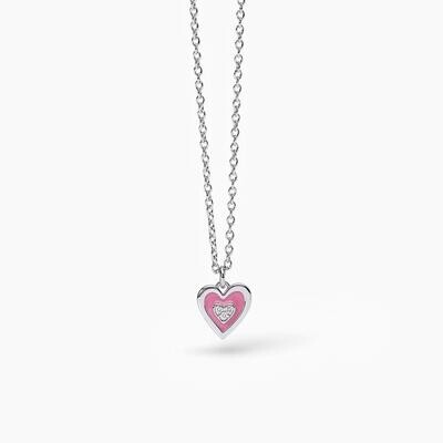 Girocollo in argento con cuore pendente smaltato TVB