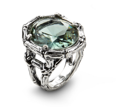 Anello Quarzo Bambù