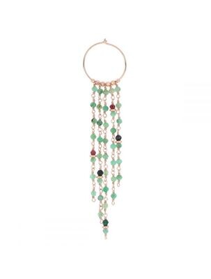 ORECCHINO CASCATA A CERCHIO MALACHITE E SPINELLO