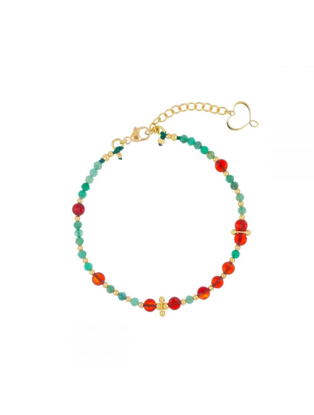 BRACCIALE MIA AFRICA SMERALDO E CORNIOLA