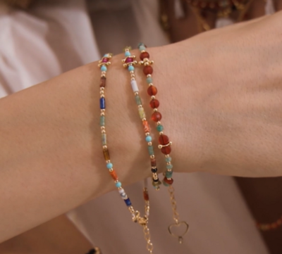 BRACCIALE MIA AFRICA SMERALDO E CORNIOLA