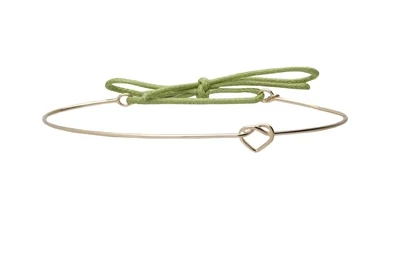 Bracciale cuore annodato oro GIALLO 9 kt