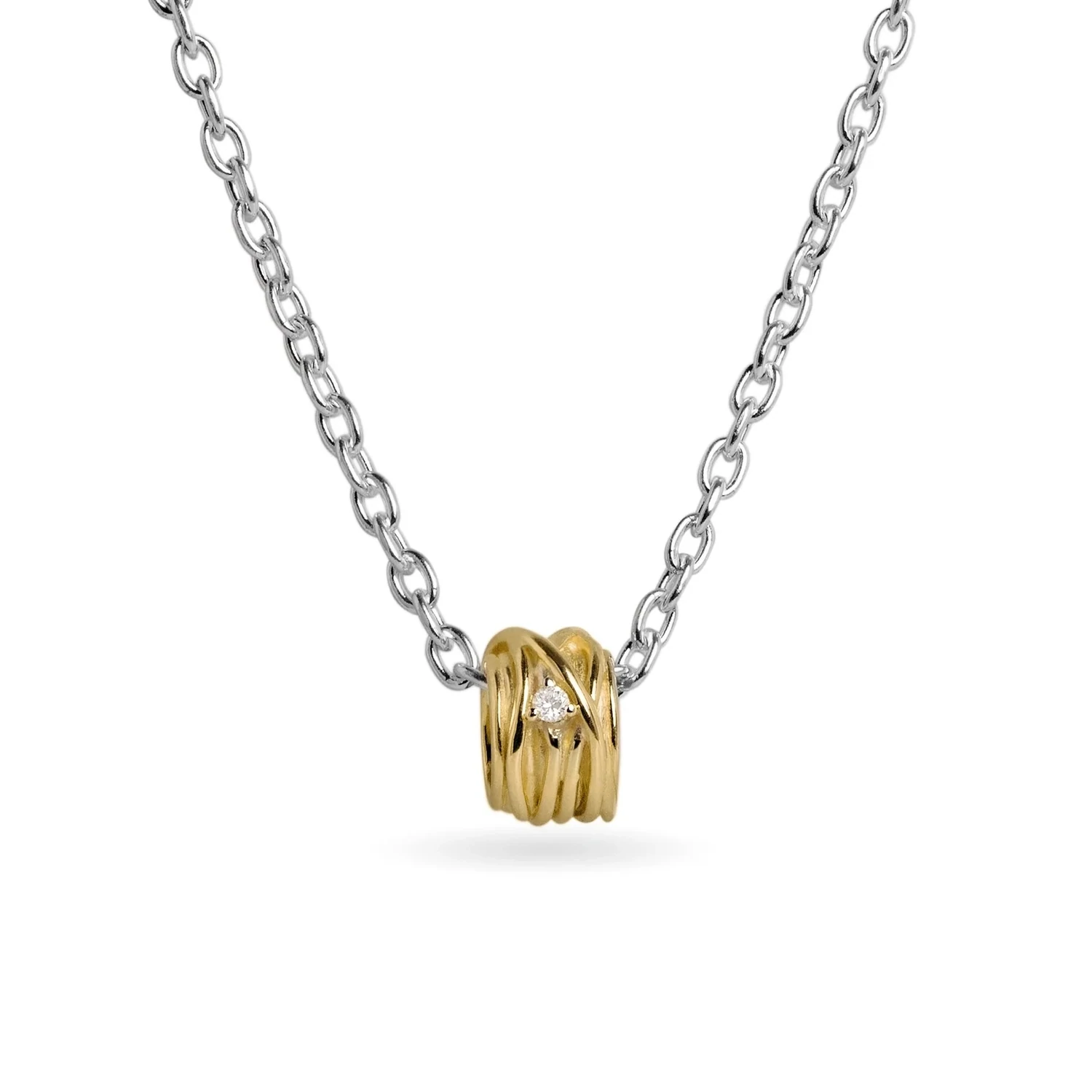 ANELLO FILODELLAVITA MINI IN ORO GIALLO 9KT E DIAMANTE ct. 0.02