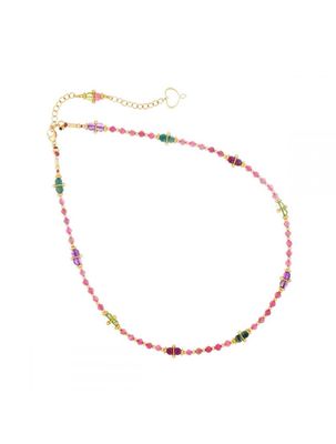 GIROCOLLO MIA AFRICA TORMALINA ROSA E PIETRE