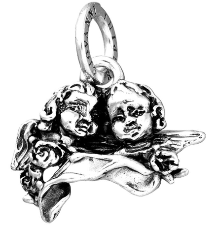 Charm Due Angeli con Rose