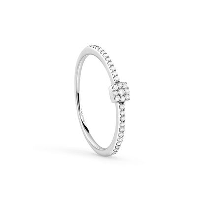 Anello &quot;Bagliori&quot; oro bianco