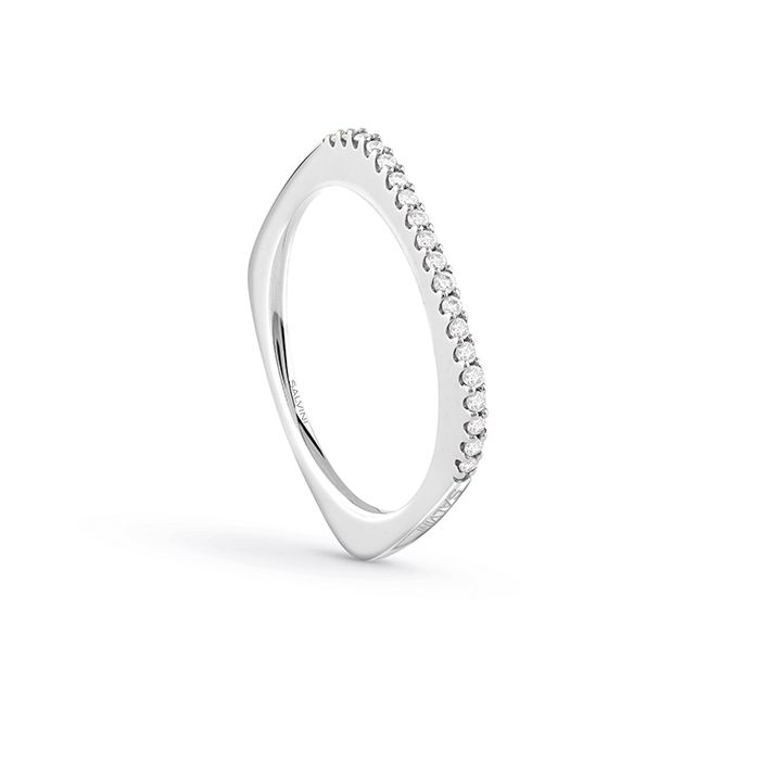 Anello fedina &quot;Bagliori&quot; oro bianco