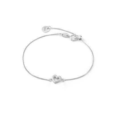 Bracciale oro bianco 9 kt cuore