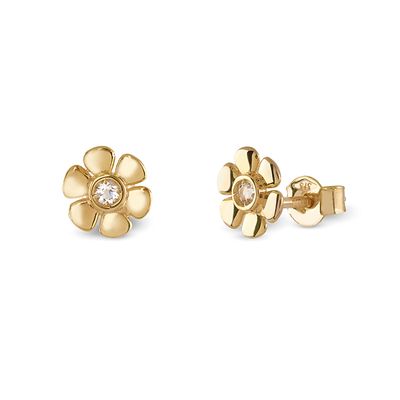 Orecchini fiore oro giallo 9 kt