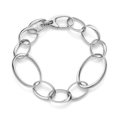 Bracciale in argento dorato con maglie ovali