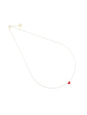 GIROCOLLO 18KT CUORE SMALTO ROSSO